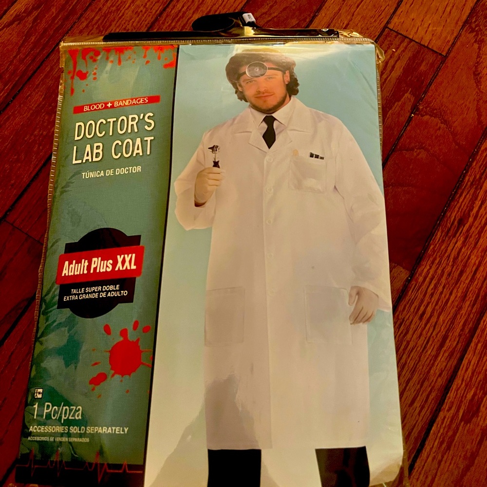 Blood + Bandages Doctor’s XXL Adult Plus white Lab Coat